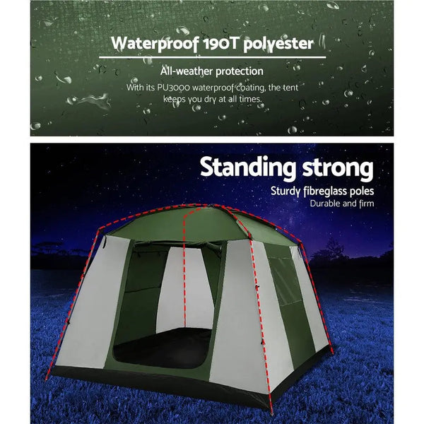 Weisshorn Instant Up Camping Tent 6 Person Pop up Tents Family Hiking Dome Deals499