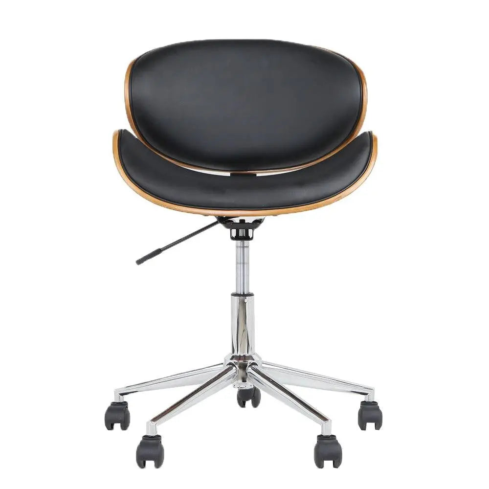 Wooden & PU Leather Office Desk Chair - Black Deals499