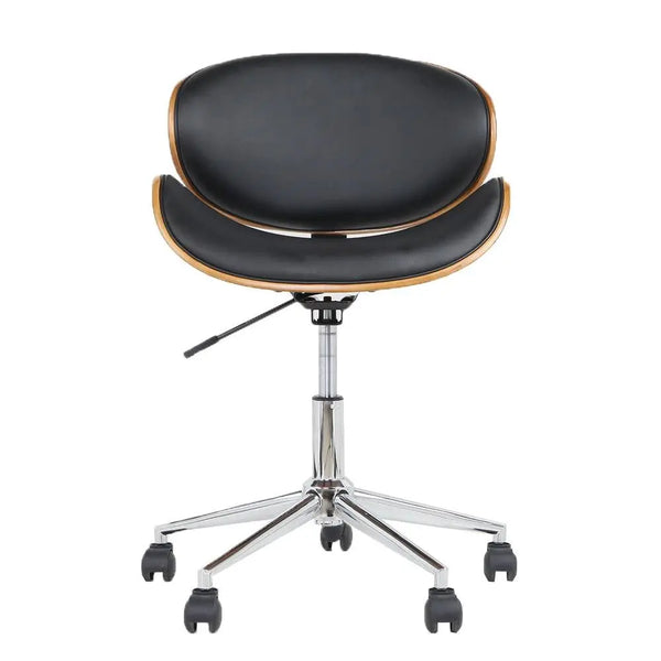 Wooden & PU Leather Office Desk Chair - Black Deals499
