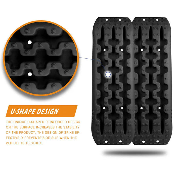 X-BULL Recovery Tracks Sand Track Mud Snow 1 pair Gen 2.0 Accessory 4WD 4X4 - Black Deals499