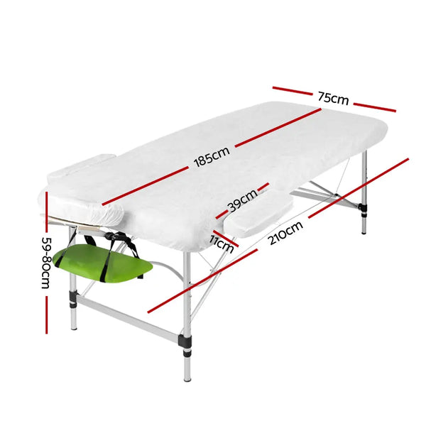 Zenses 3 Fold Portable Aluminium Massage Table - Green & Black Deals499