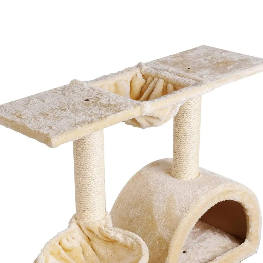 i.Pet Cat Tree 100cm Trees Scratching Post Scratcher Tower Condo House Furniture Wood Beige Deals499