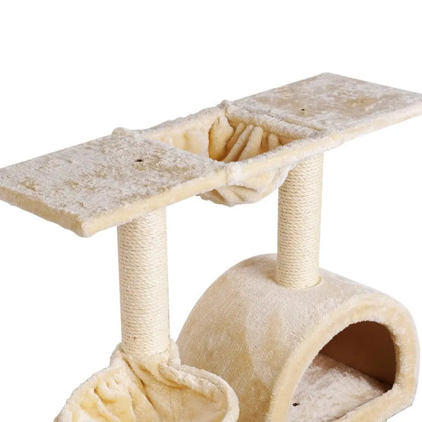 i.Pet Cat Tree 100cm Trees Scratching Post Scratcher Tower Condo House Furniture Wood Beige Deals499