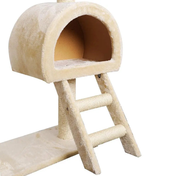 i.Pet Cat Tree 100cm Trees Scratching Post Scratcher Tower Condo House Furniture Wood Beige Deals499