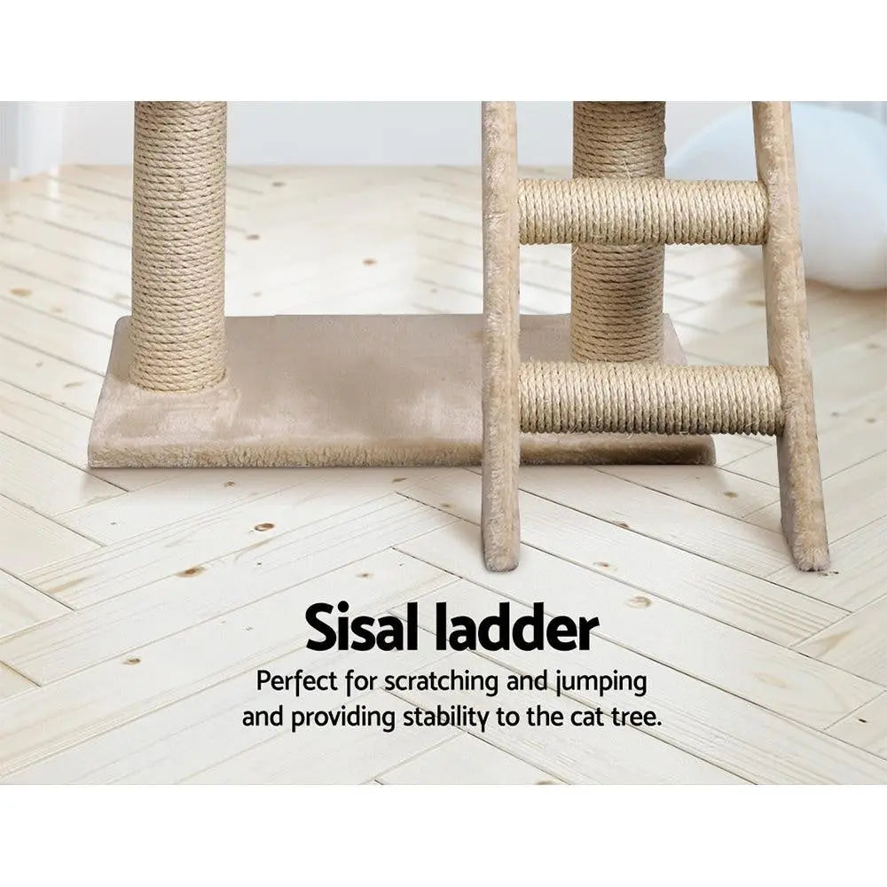 i.Pet Cat Tree 100cm Trees Scratching Post Scratcher Tower Condo House Furniture Wood Beige Deals499