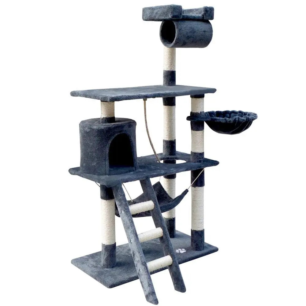i.Pet Cat Tree 141cm Trees Scratching Post Scratcher Tower Condo House Furniture Wood Deals499
