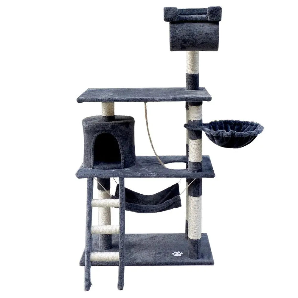 i.Pet Cat Tree 141cm Trees Scratching Post Scratcher Tower Condo House Furniture Wood Deals499