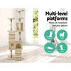 i.Pet Cat Tree 180cm Trees Scratching Post Scratcher Tower Condo House Furniture Wood Beige Deals499