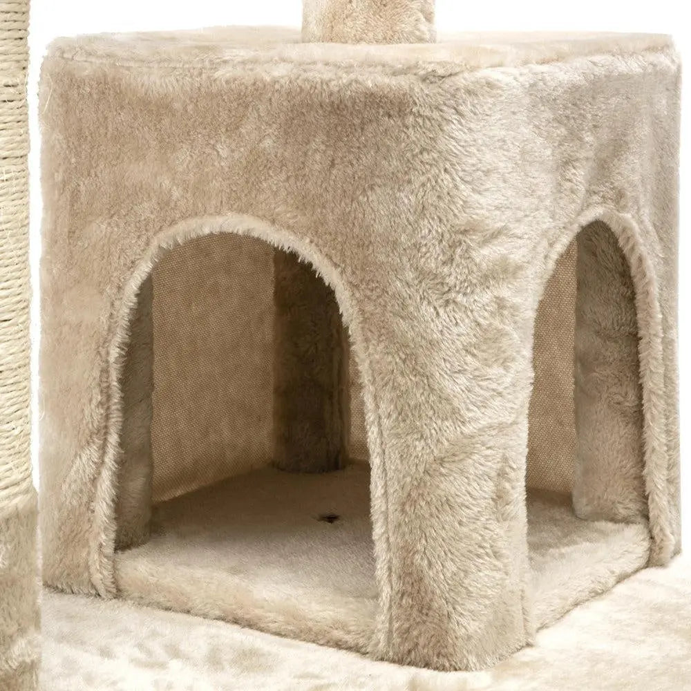 i.Pet Cat Tree 180cm Trees Scratching Post Scratcher Tower Condo House Furniture Wood Beige Deals499