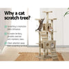 i.Pet Cat Tree 180cm Trees Scratching Post Scratcher Tower Condo House Furniture Wood Beige Deals499