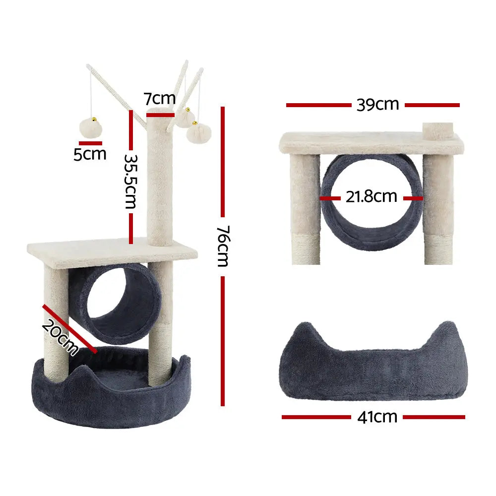 i.Pet Cat Tree Scratching Post 76cm Scratcher Tower Condo House Hanging toys Deals499