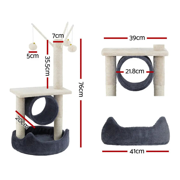 i.Pet Cat Tree Scratching Post 76cm Scratcher Tower Condo House Hanging toys Deals499