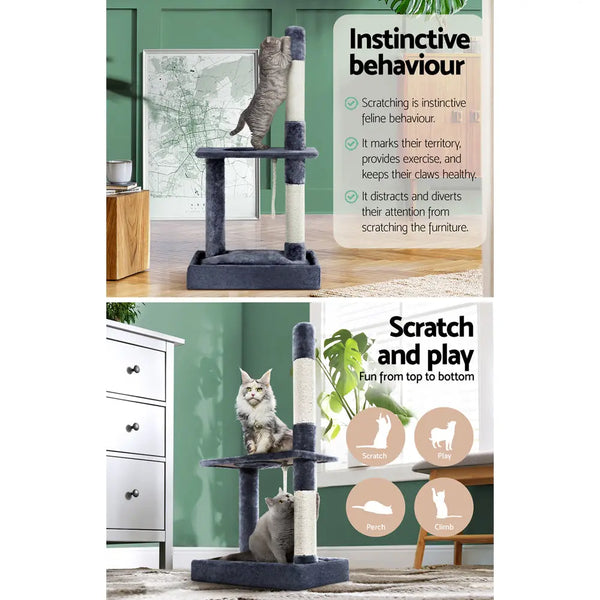 i.Pet Cat Tree Scratching Post Scratcher Tower Condo House Grey 102cm Deals499