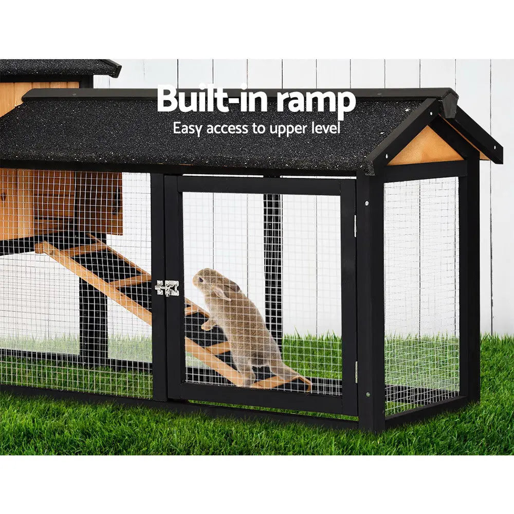 i.Pet Chicken Coop Rabbit Hutch Wooden Cage Pet Hutch 165cm x 52cm x 86cm from Deals499 at Deals499