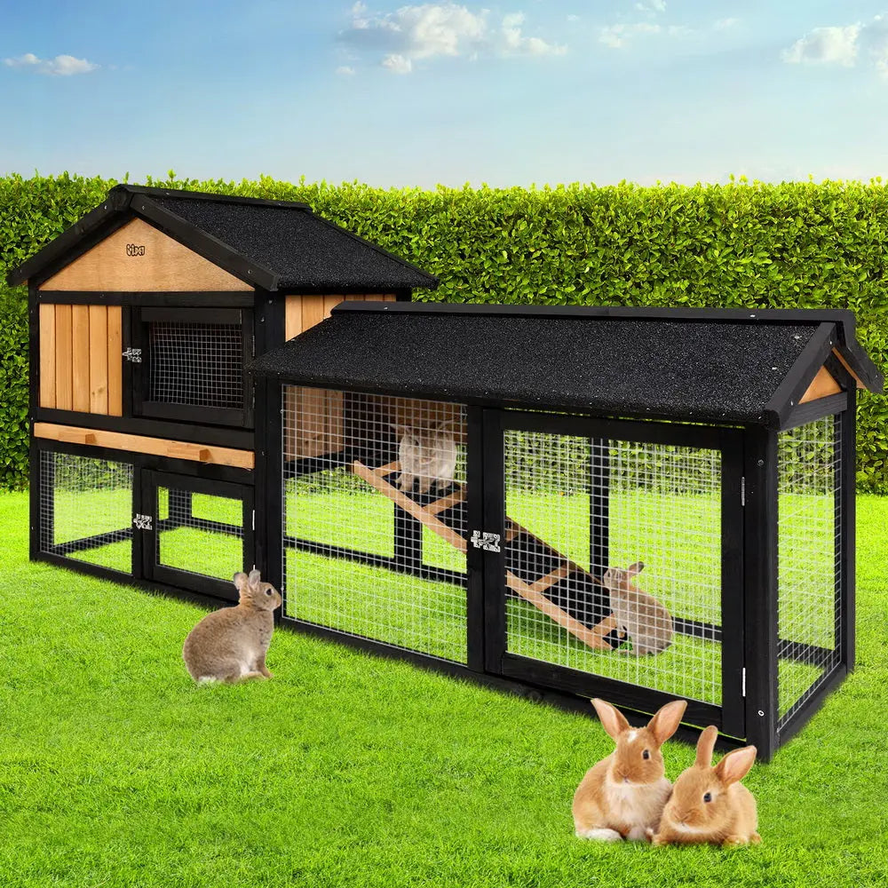i.Pet Chicken Coop Rabbit Hutch Wooden Cage Pet Hutch 165cm x 52cm x 86cm from Deals499 at Deals499