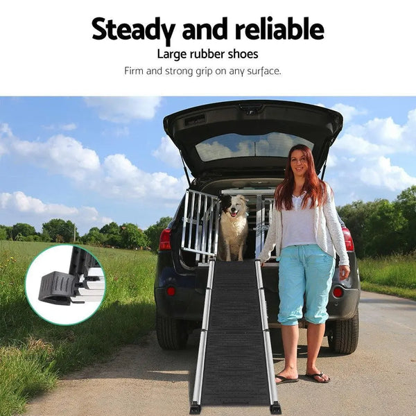i.Pet Deluxe Aluminium Foldable Pet Ramp - Black Deals499