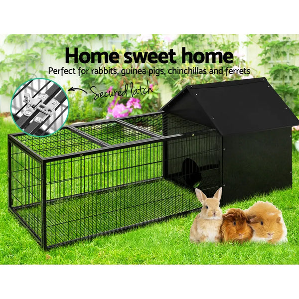 i.Pet Rabbit Cage Hutch Cages Indoor Outdoor Hamster Enclosure Pet Metal Carrier 162CM Length Deals499