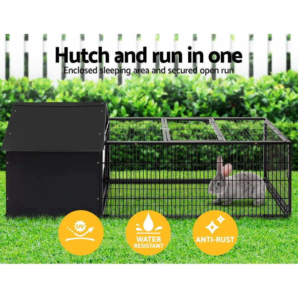 i.Pet Rabbit Cage Hutch Cages Indoor Outdoor Hamster Enclosure Pet Metal Carrier 162CM Length Deals499