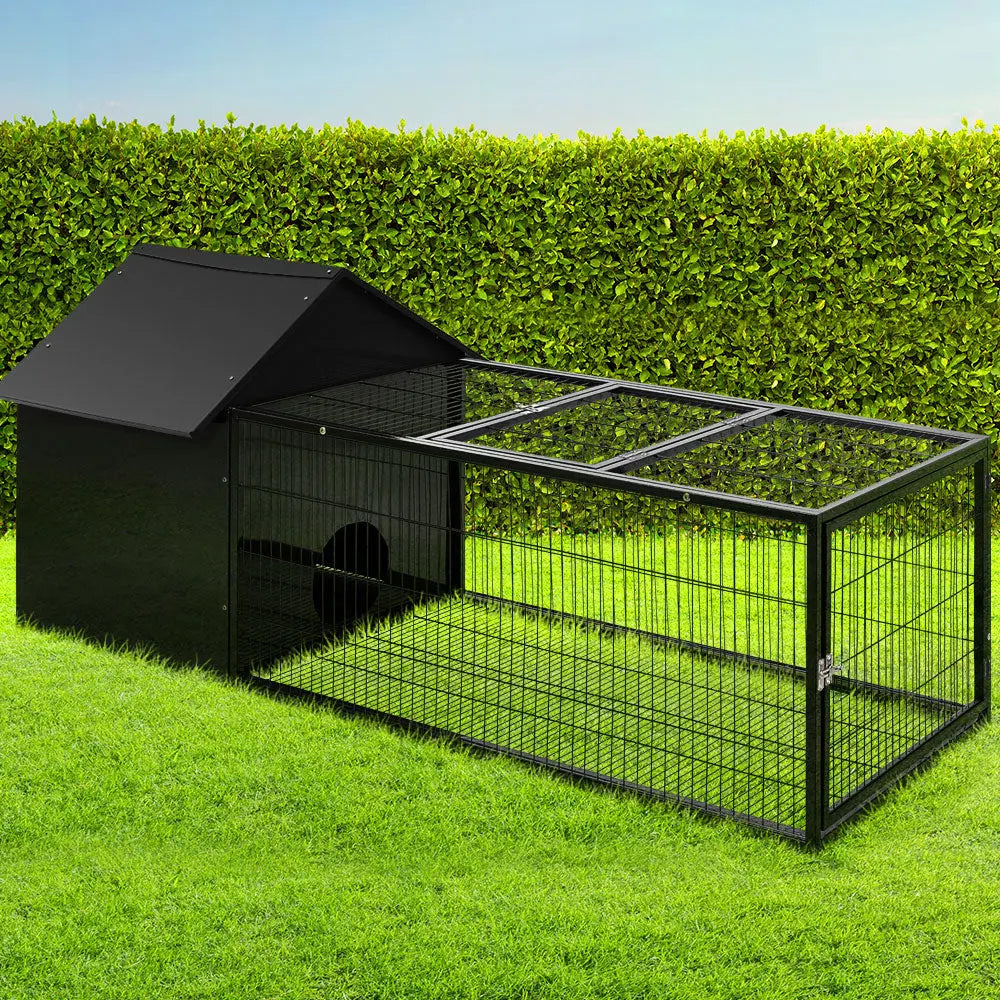 i.Pet Rabbit Cage Hutch Cages Indoor Outdoor Hamster Enclosure Pet Metal Carrier 162CM Length Deals499