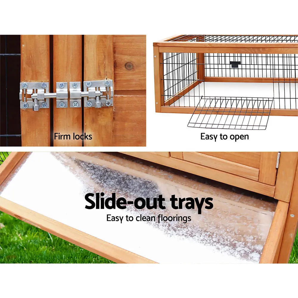 i.Pet Rabbit Hutch Chicken Coop 155cm Tall Wooden Pet Hutch Deals499