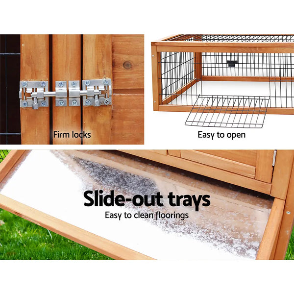 i.Pet Rabbit Hutch Chicken Coop 155cm Tall Wooden Pet Hutch Deals499