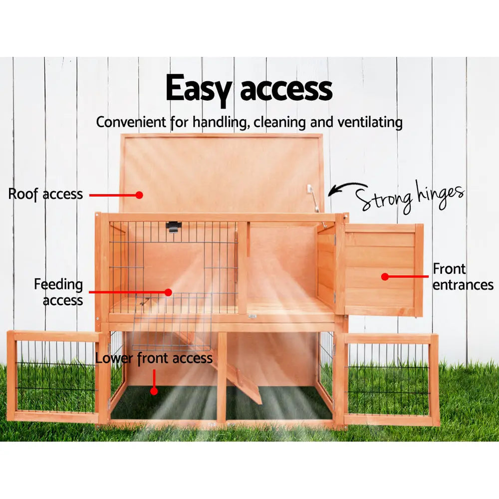 i.Pet Rabbit Hutch Hutches Large Metal Run Wooden Cage Chicken Coop Guinea Pig Deals499