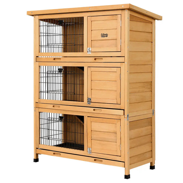 i.Pet Rabbit Hutch Wooden Cage Pet hutch Chicken Coop 91.5cm x 46cm x 116.5cm Deals499