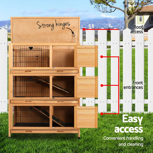 i.Pet Rabbit Hutch Wooden Cage Pet hutch Chicken Coop 91.5cm x 46cm x 116.5cm Deals499