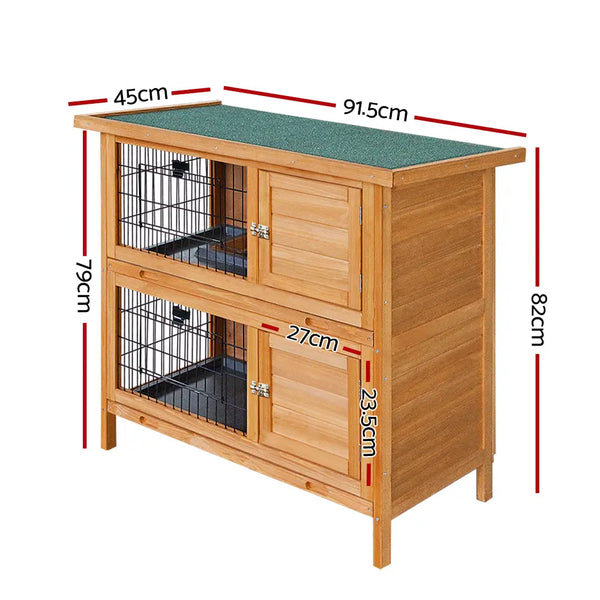 i.Pet Rabbit Hutch Wooden Chicken Coop Pet Hutch 82cm x 91.5cm x 45cm Deals499