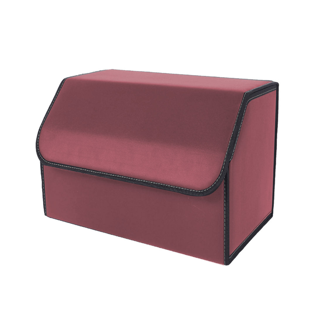 SOGA Leather Car Boot Collapsible Foldable Trunk Cargo Organizer Portable Storage Box Red Medium Soga