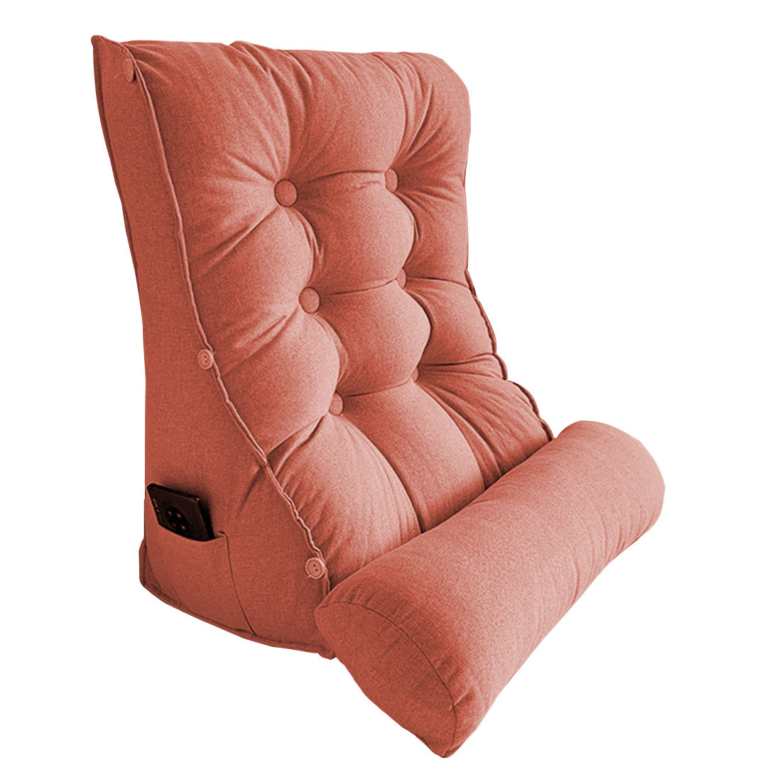 SOGA 60cm Peach Triangular Wedge Lumbar Pillow Headboard Backrest Sofa Bed Cushion Home Decor Soga