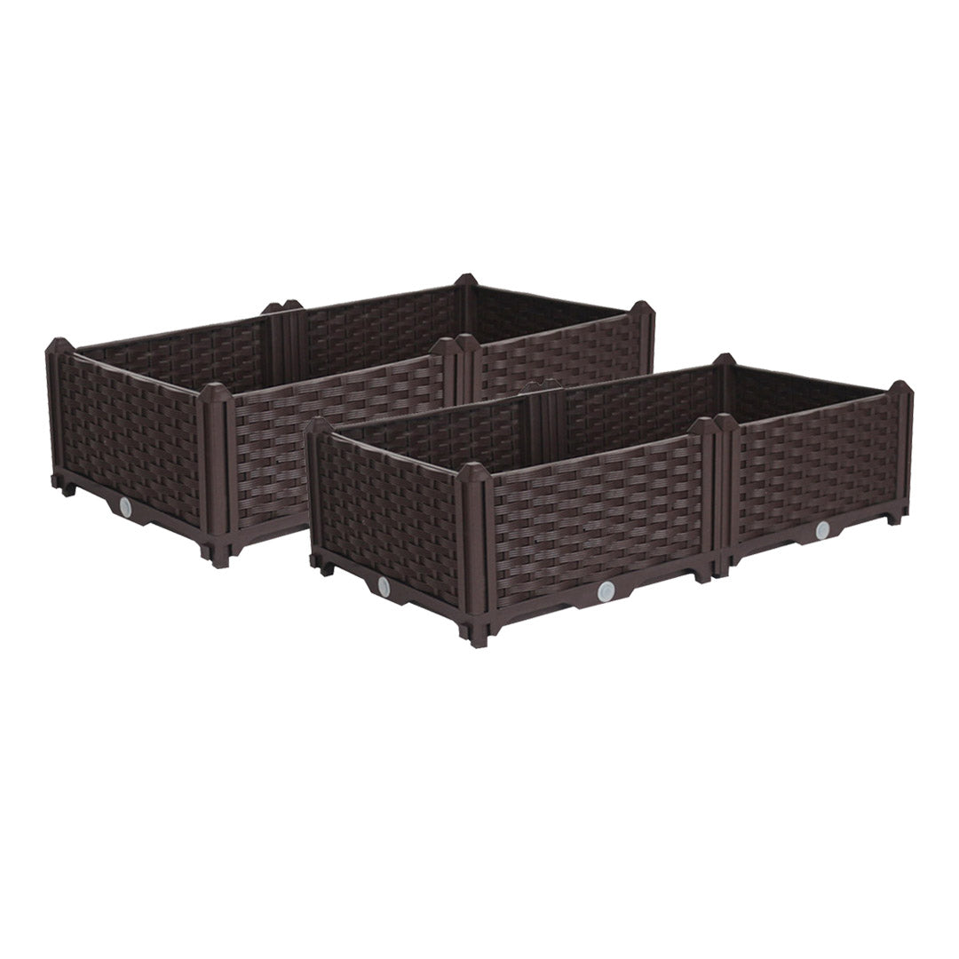 SOGA 2X 80cm Raised Planter Box Vegetable Herb Flower Outdoor Plastic Plants Garden Bed Soga