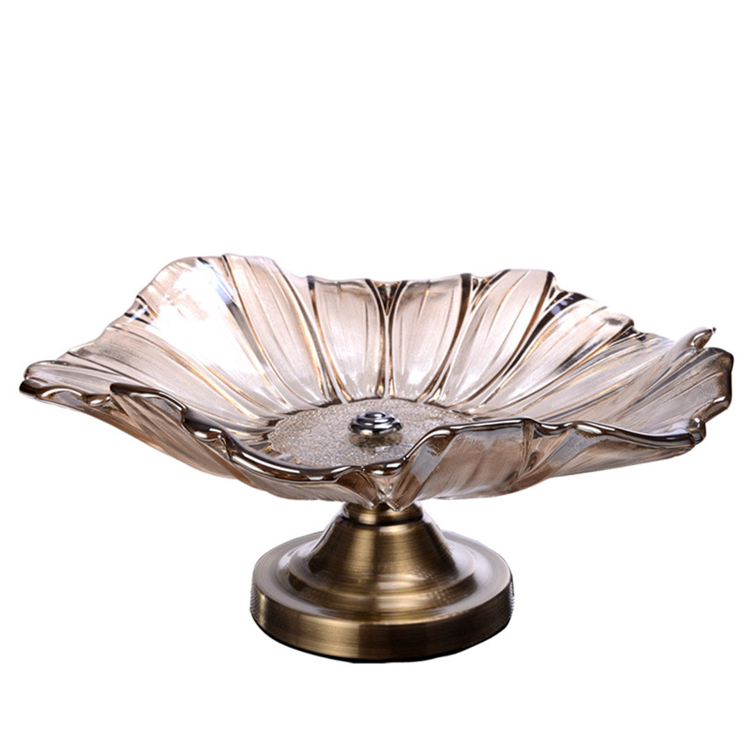 SOGA Bronze Tulip Crystal Glass Fruit Bowl Candy Holder Countertop Dessert Serving Basket Decor Soga