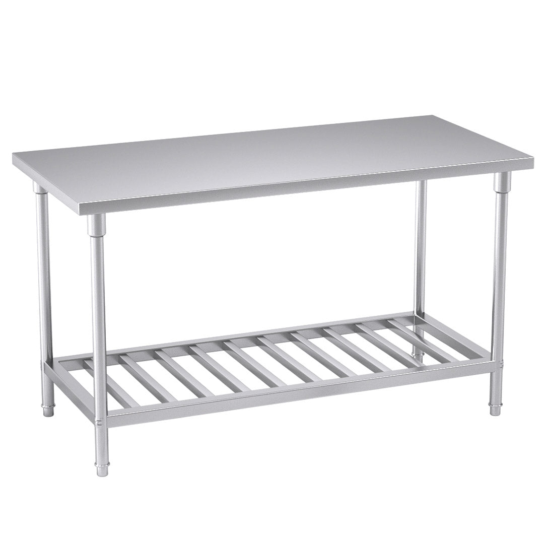 SOGA 150*70*85cm Commercial Catering Kitchen Stainless Steel Prep Work Bench Soga