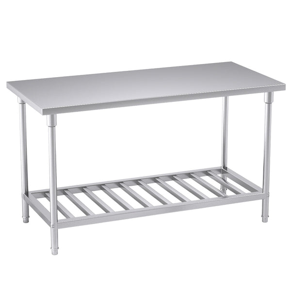 SOGA 150*70*85cm Commercial Catering Kitchen Stainless Steel Prep Work Bench Soga