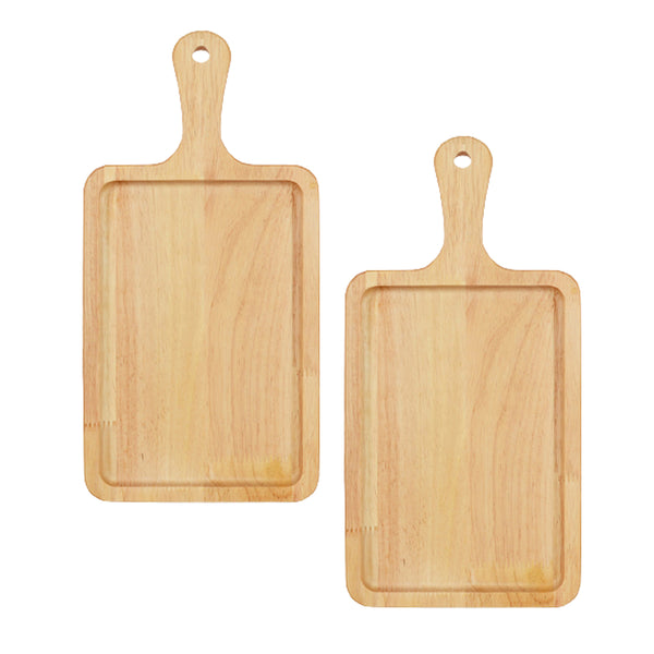 SOGA 2X 30cm Rectangle Premium Wooden Oak Food Serving Tray Charcuterie Board Paddle Home Decor Soga