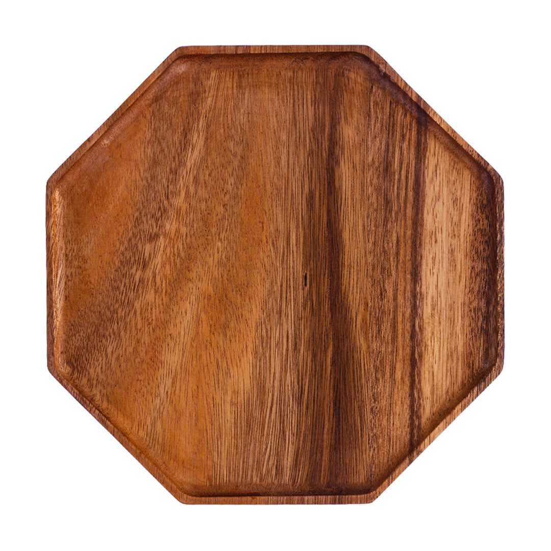 SOGA 25cm Octagon Wooden Acacia Food Serving Tray Charcuterie Board Centerpiece Home Decor Soga