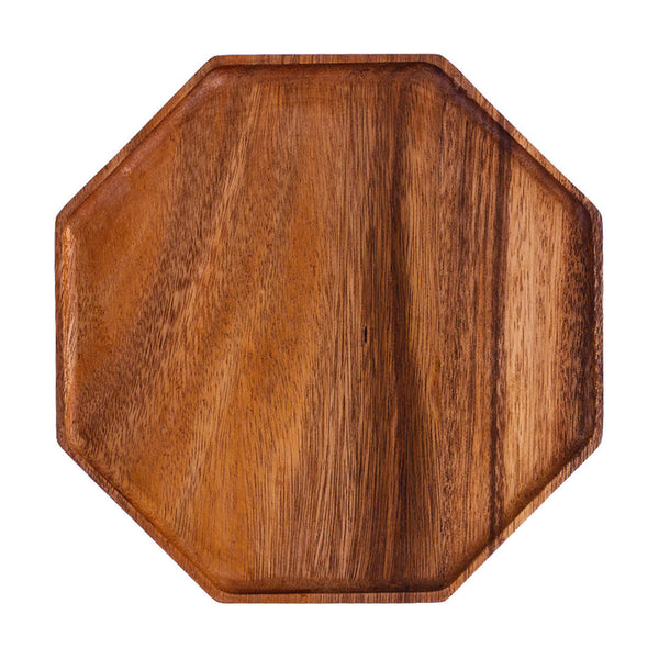 SOGA 25cm Octagon Wooden Acacia Food Serving Tray Charcuterie Board Centerpiece Home Decor Soga