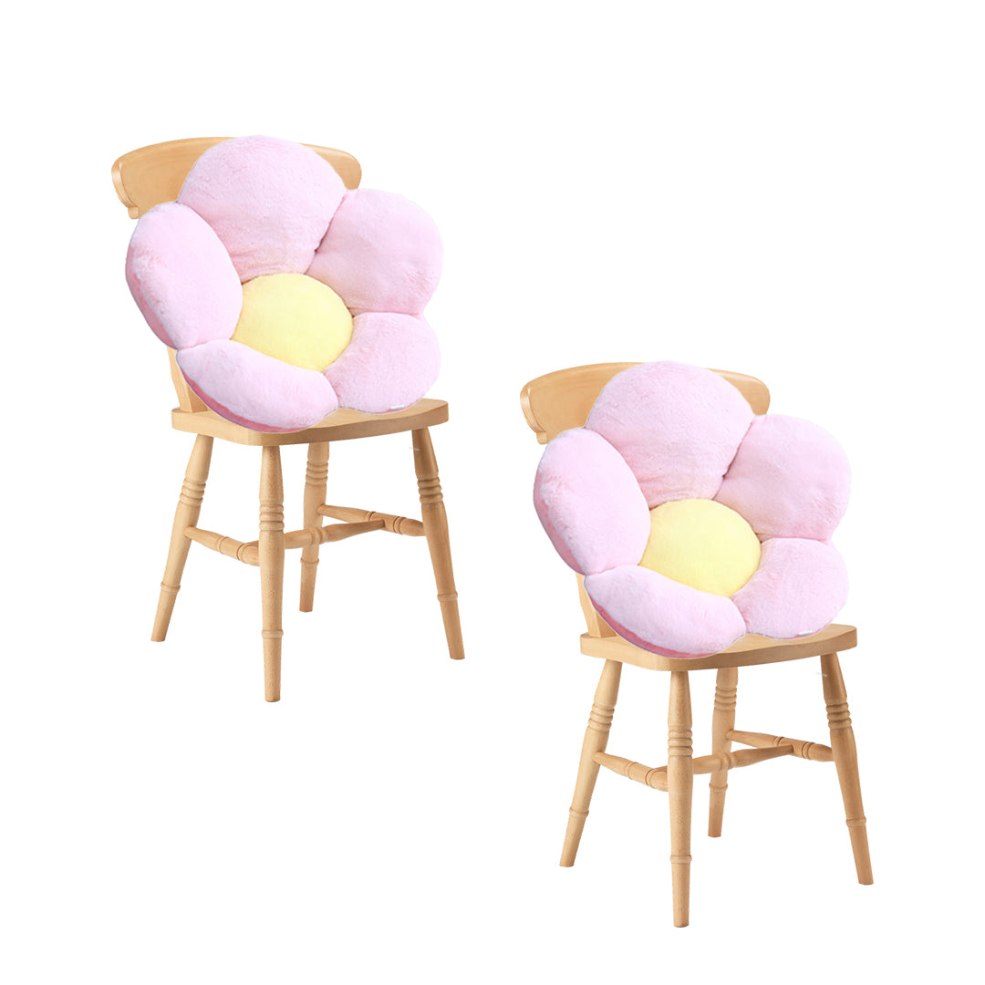 SOGA 2X Pink Whimsical Big Flower Shape Cushion Soft Leaning Bedside Pad Floor Plush Pillow Home Decor Soga