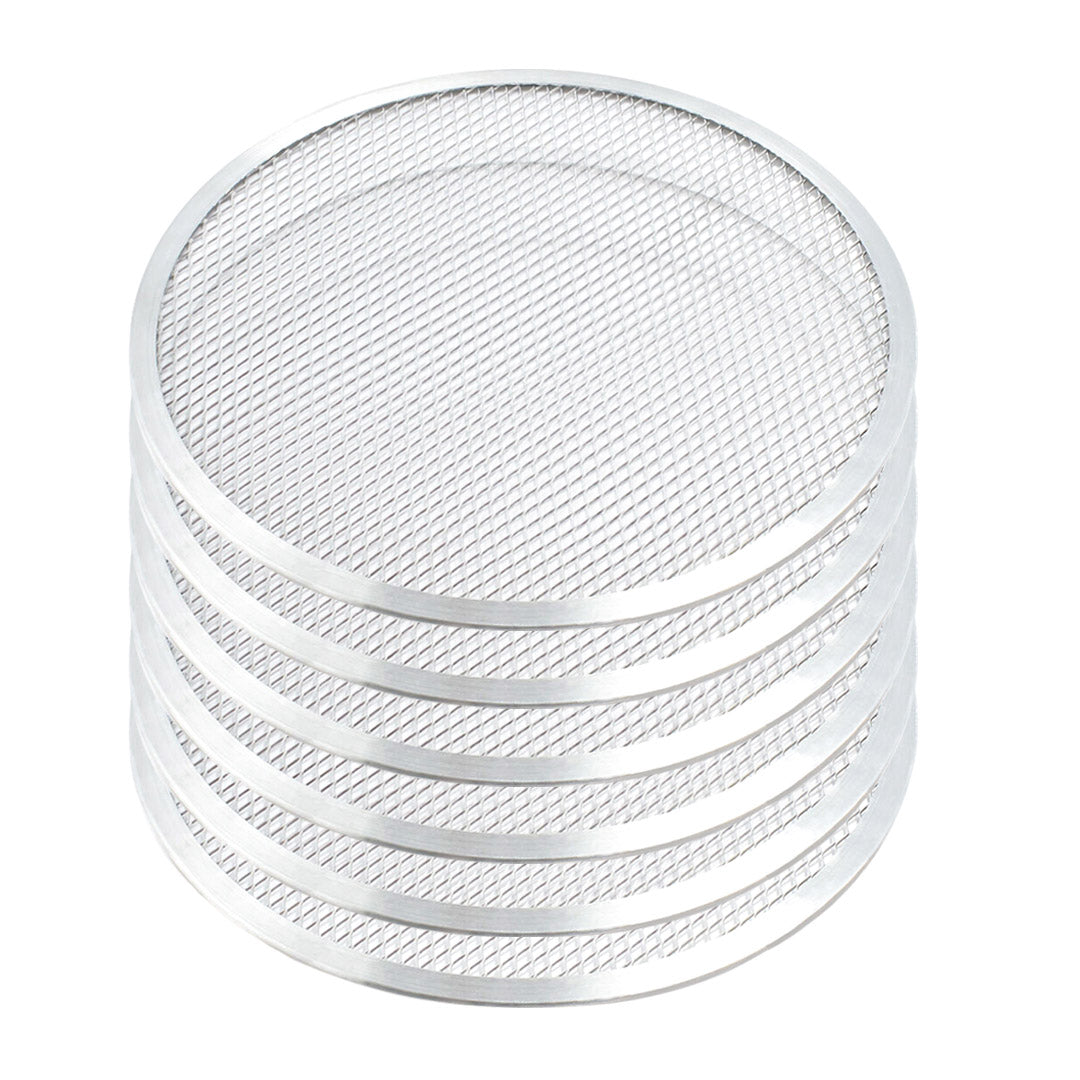 SOGA 6X 10-inch Round Seamless Aluminium Nonstick Commercial Grade Pizza Screen Baking Pan Soga