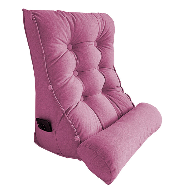 SOGA 45cm Magenta Triangular Wedge Lumbar Pillow Headboard Backrest Sofa Bed Cushion Home Decor Soga