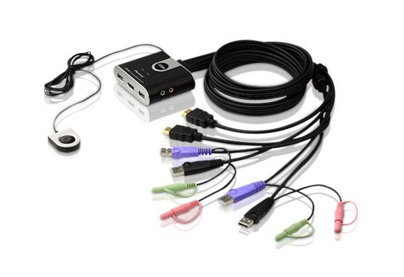 Aten CS692 2-Port USB HDMI/Audio Cable KVM Switch with Remote Port Selector Deals499