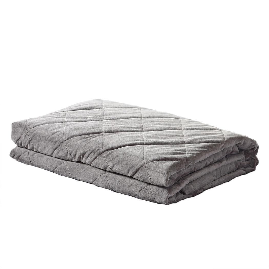 DreamZ 9KG Adults Size Anti Anxiety Weighted Blanket Gravity Blankets Grey Deals499