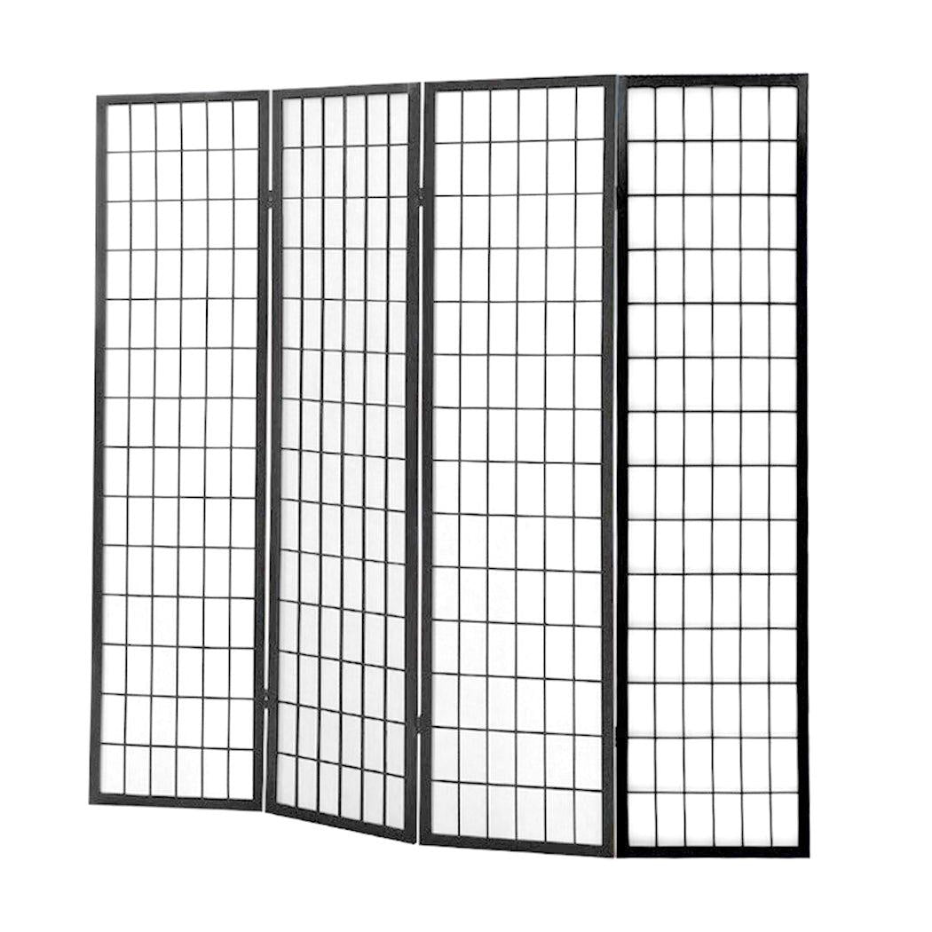 Levede 4 Panel Free Standing Foldable Room Divider Privacy Screen Black Frame Deals499