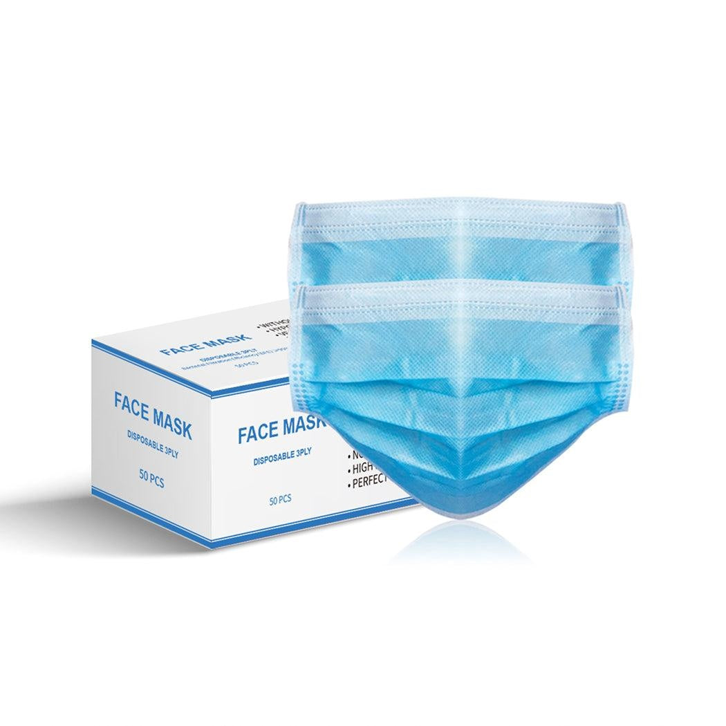 50pcs Disposable Mask Face Masks Filter Anti PM2.5 Dust Respirator 3 Layers Deals499