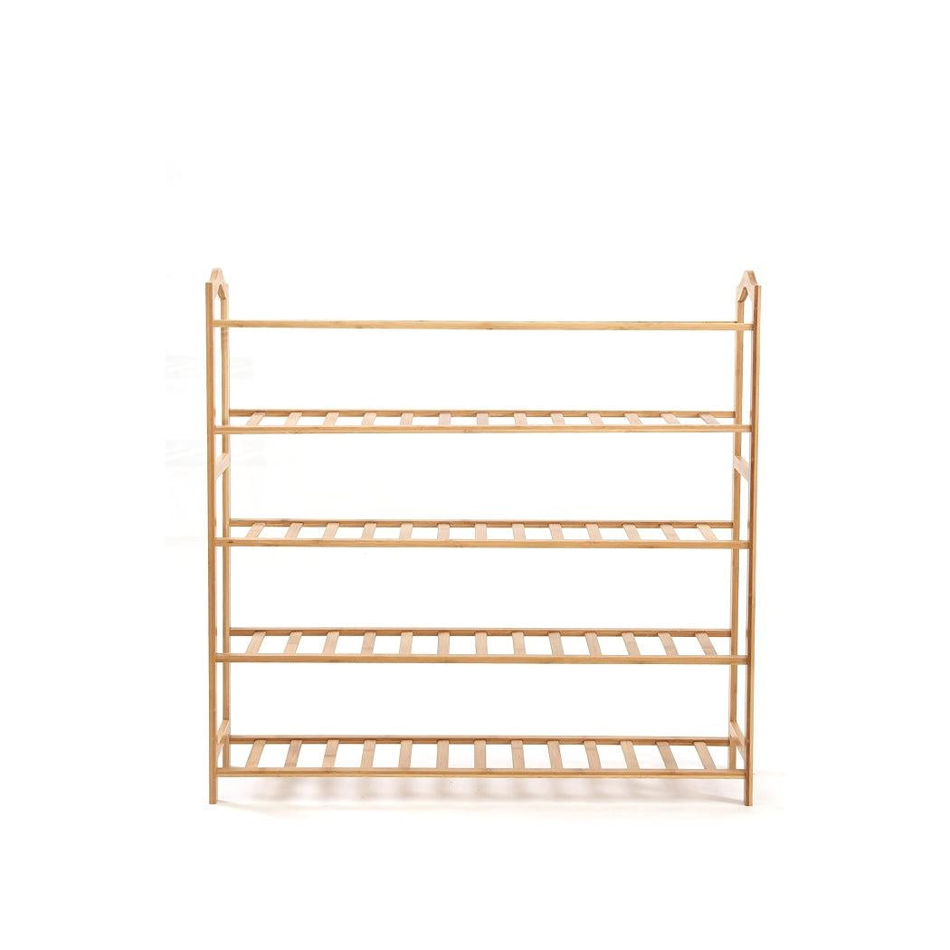 Levede Bamboo Shoe Rack Storage Wooden Organizer Shelf Stand 5 Tiers Layers 80cm Deals499