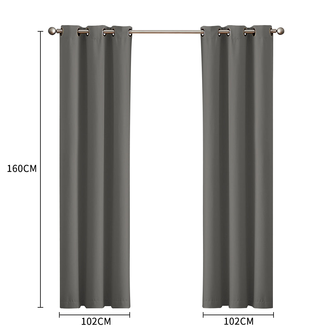 DreamZ Blockout Curtain Blackout Curtains Eyelet Room 102x160cm Charcoal Deals499