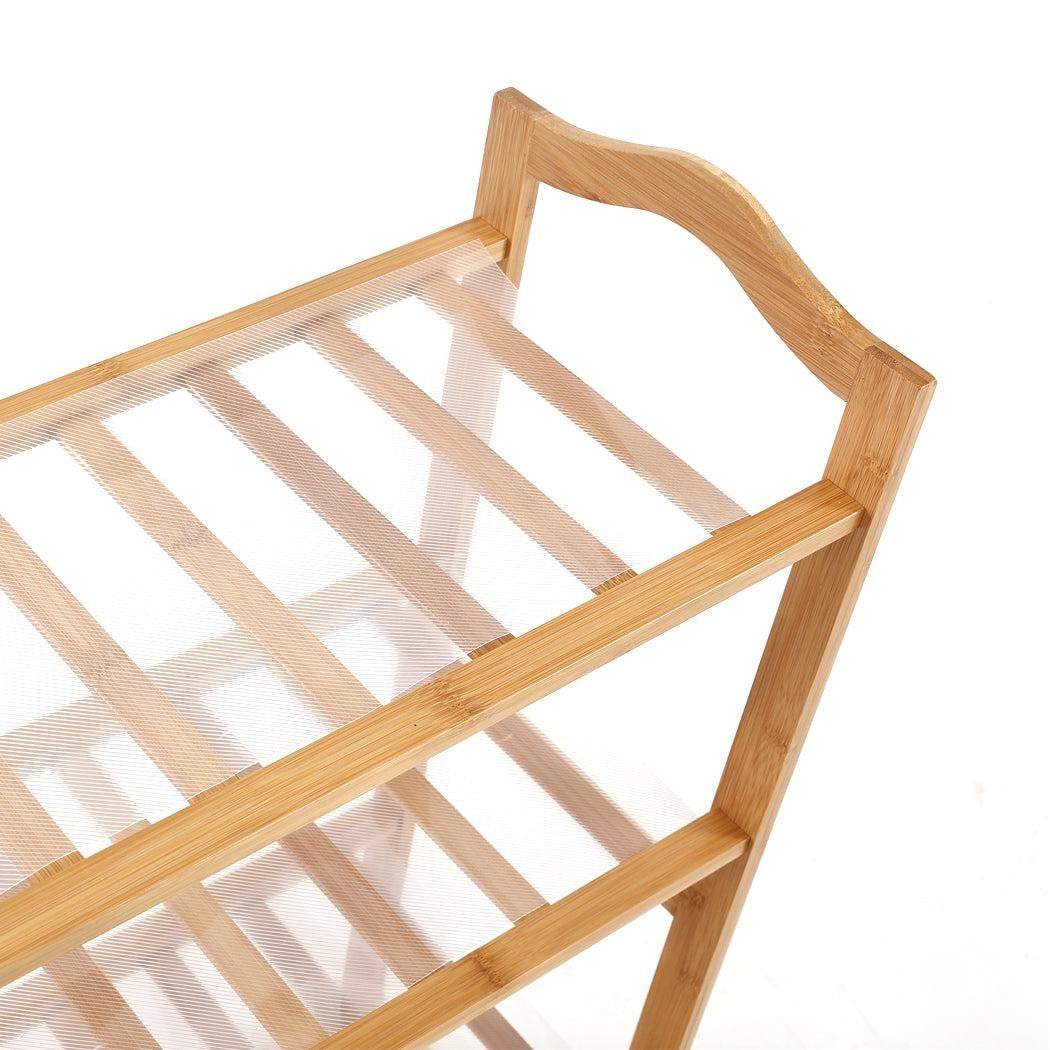 Levede Bamboo Shoe Rack Storage Wooden Organizer Shelf Stand 5 Tiers Layers 80cm Deals499