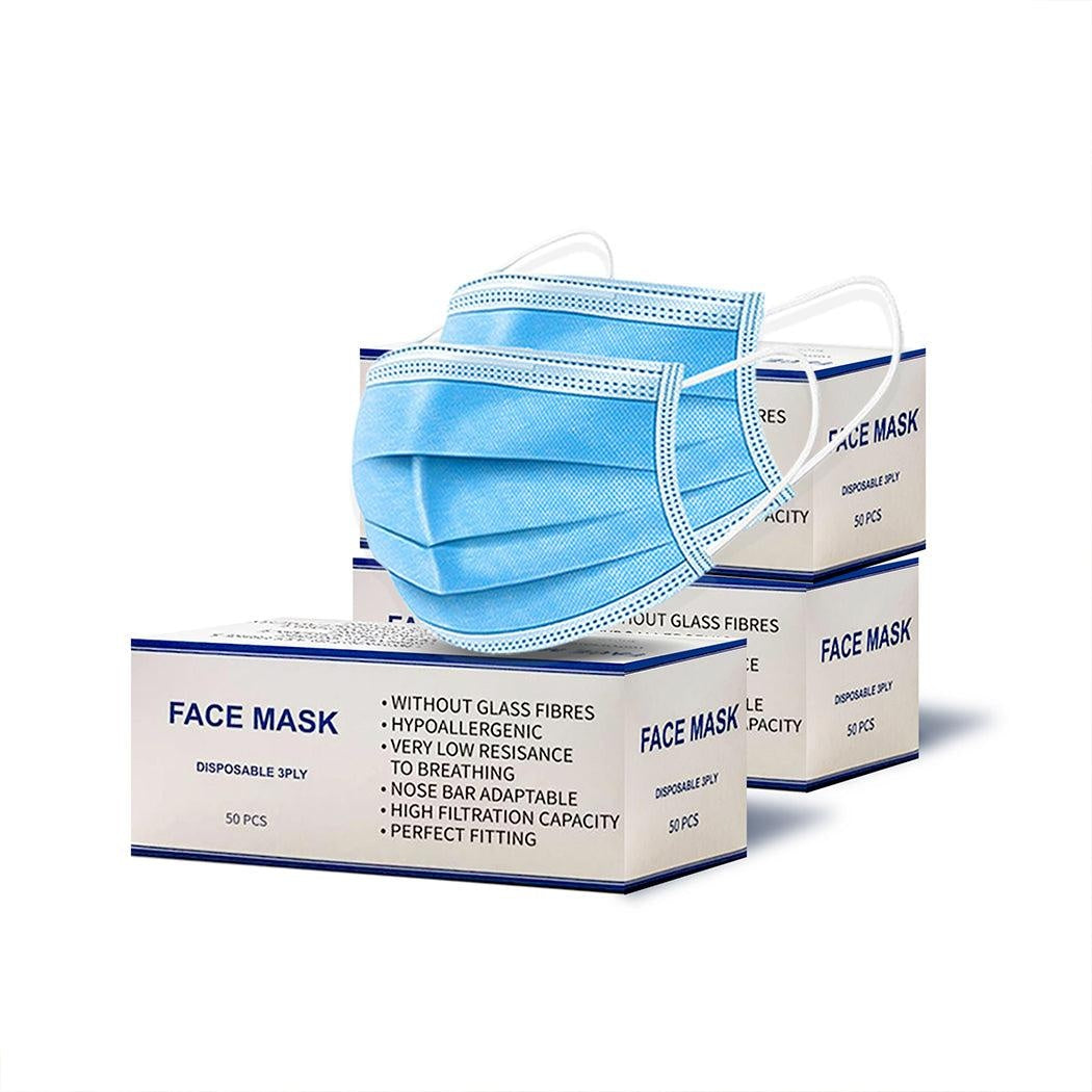 50pcs Disposable Mask Face Masks Filter Anti PM2.5 Dust Respirator 3 Layers Deals499