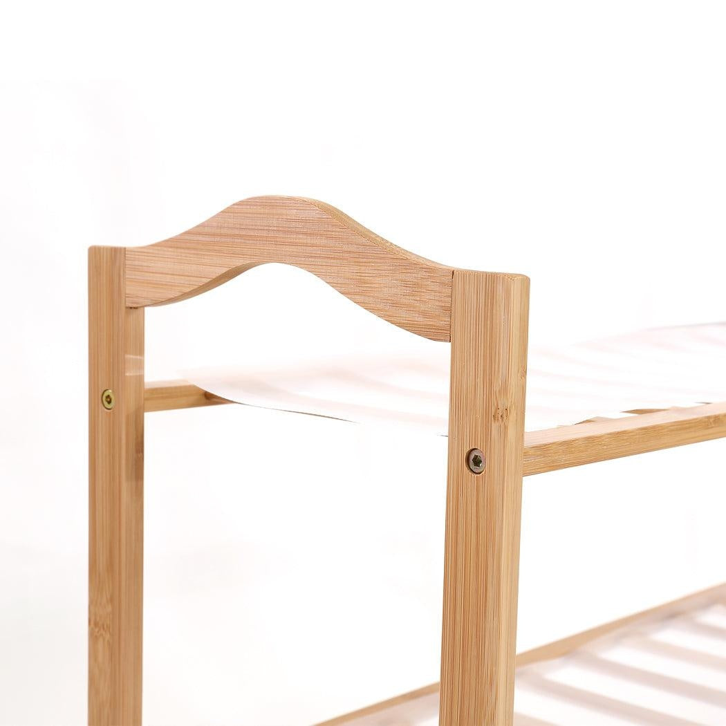 Levede Bamboo Shoe Rack Storage Wooden Organizer Shelf Stand 6 Tiers Layers 80cm Deals499